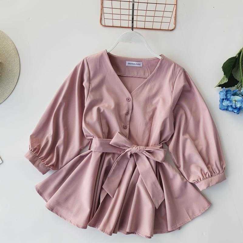 Women Pure Color V Collar Half Sleeve Single Breasted Slim Waist Casual Shirt Blouse Camisas Mujer Harajuku Shirts Tops E486 210527