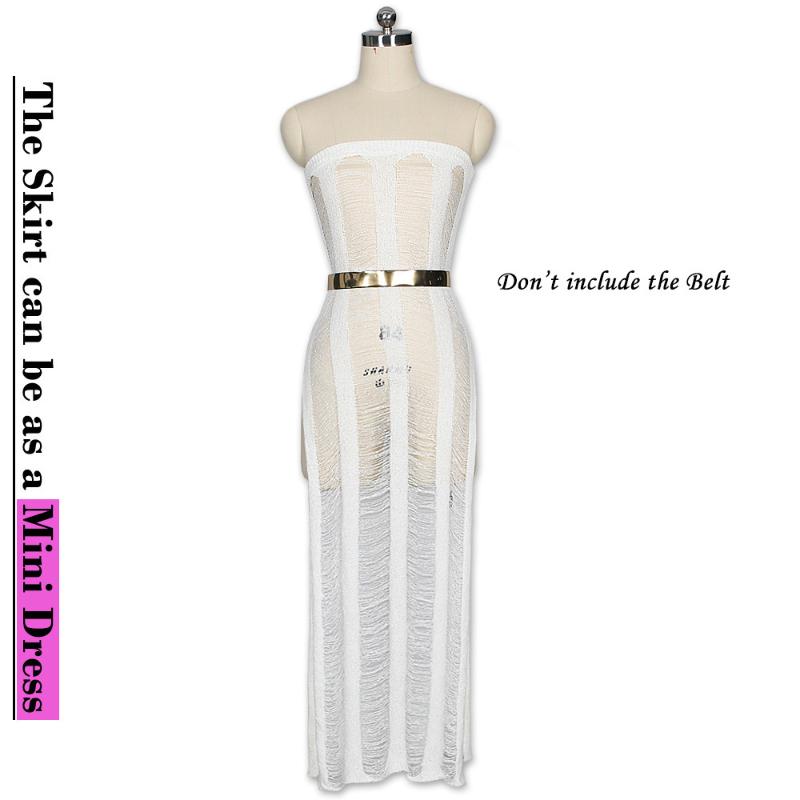 Two Piece Dress VITIANA Women Beach Cover Up Set Summer 2021 Female Hollow Out Sexy Party 2 Sets Short Tops And Long Skirts