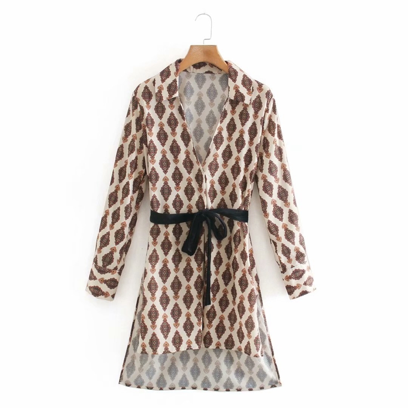Fashion Slim Floral Long Blouse Women V neck Vintage Printed Split SHirts Sleeves With Sashes Spring Female Tops NX9833 210525, Khaki
Fashion Slim Floral Long Blouse Women V neck Vintage Printed Split SHirts Sleeves With Sashes Spring Female Tops NX9833 210525, Khaki