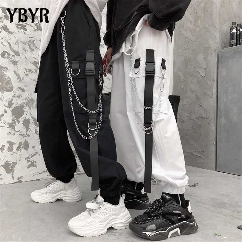 Women Cargo Harem Pants Side Pockets Black White Hip Hop Casual Male Female Joggers Trousers Fashion Streetwear 211124Z