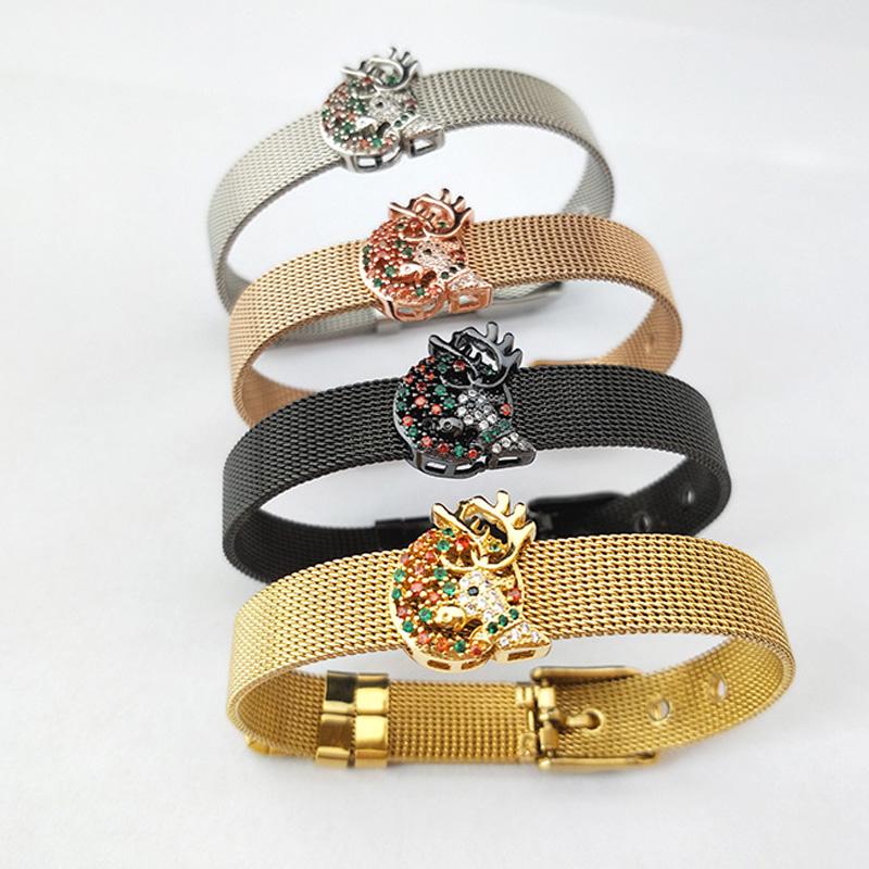 5Pcs Stainless Steel Watch Belt Bangle Clear CZ Micro Pave Deerlet Connector Bracelet For XMAS Gifts BG224 Link, Chain
5Pcs Stainless Steel Watch Belt Bangle Clear CZ Micro Pave Deerlet Connector Bracelet For XMAS Gifts BG224 Link, Chain