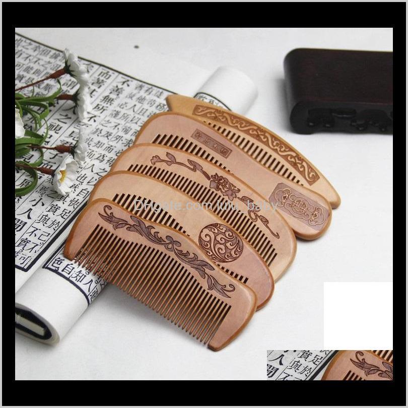 Brushes Care & Styling Tools Products Drop Delivery 2021 Natural Peach Thickened Carved Wood Combs Anti-Static Mas Scalp Health Portable Hair
Brushes Care & Styling Tools Products Drop Delivery 2021 Natural Peach Thickened Carved Wood Combs Anti-Static Mas Scalp Health Portable Hair