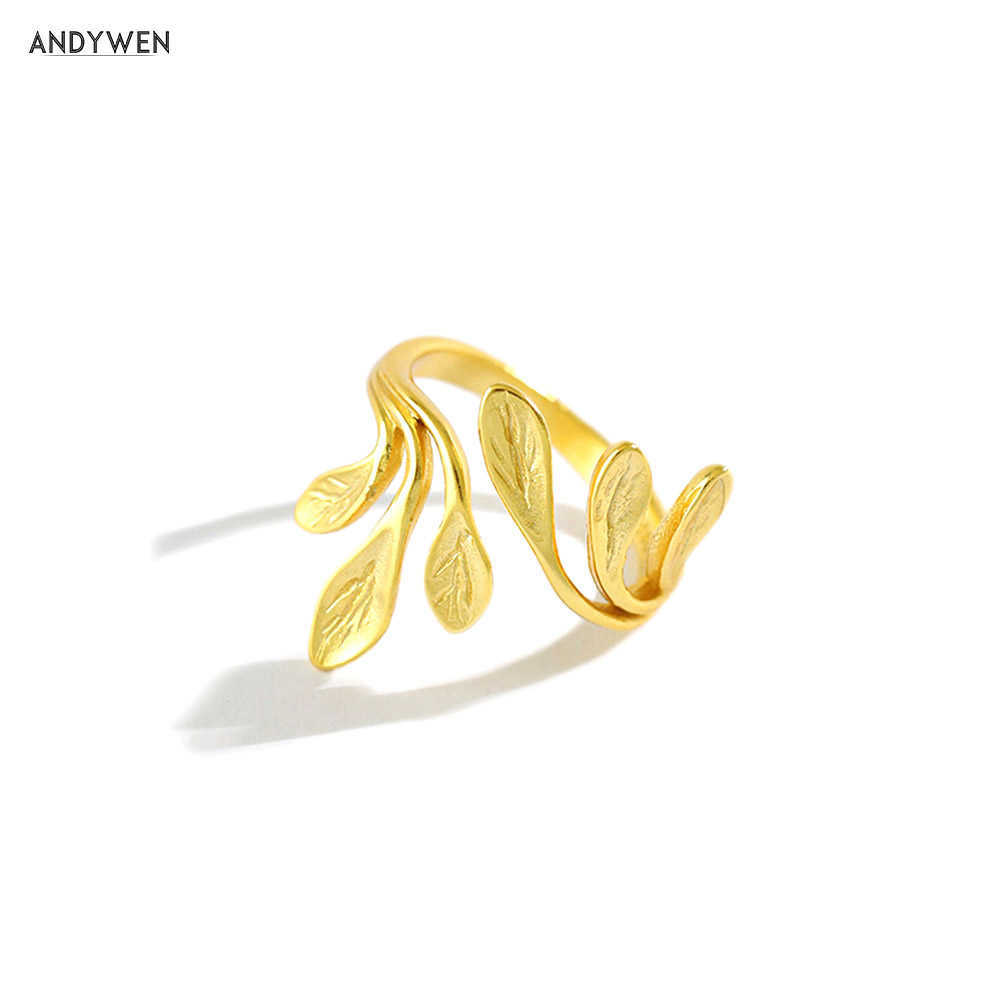 ANDYWEN 925 Sterling Silver Leafs Rings Adjustable Resizable Women Fashion Jewelry For Fine Jewelrt Large Big Irregular 210608
ANDYWEN 925 Sterling Silver Leafs Rings Adjustable Resizable Women Fashion Jewelry For Fine Jewelrt Large Big Irregular 210608