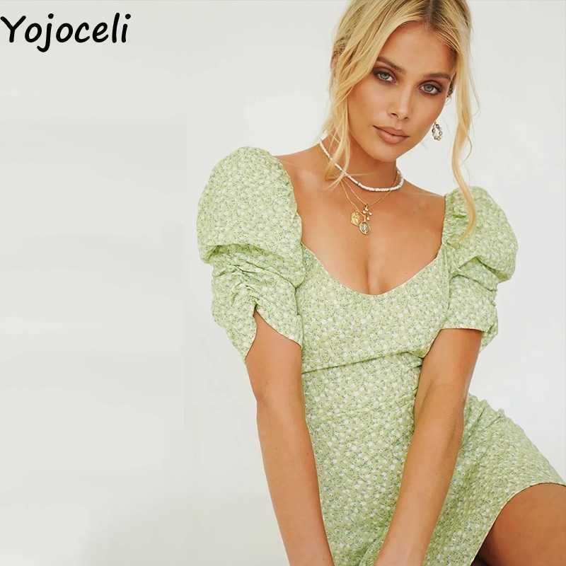 Yojoceli Sexy print fitness beach dres Summer elegant short casual Cool daily mini vestidos 210609