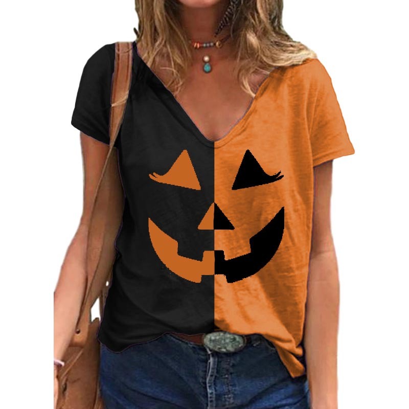 Harajuku Woman Tshirts Halloween Shirt for Women Tops Summer Plus Size Women Shirt Short Sleeve Cartoon T-shirt 210515