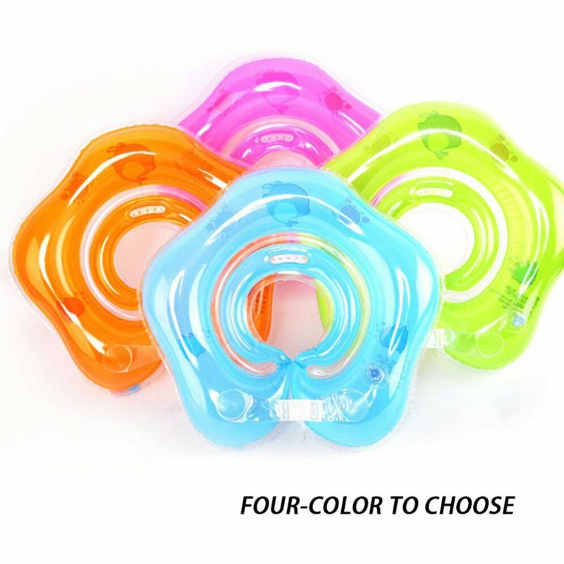 Image of Life Vest & Buoy Swimming Neck Ring Baby Bath Tube Safety Inflatable Circle Swim Float Bathing Toys Infant Buoyance Pool Accessories