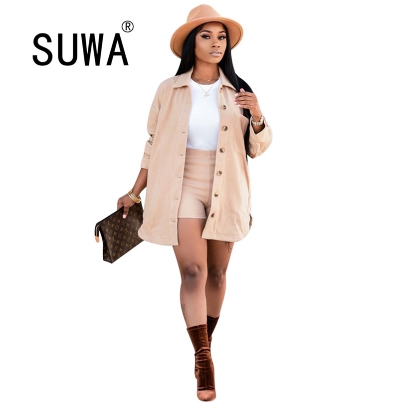Tracksuit Women 2 Piece Set Single-Breasted Long Sleeve Coats Jacket Shorts Pants Office Lady Wholesale Clothes 210525, Khaki
Tracksuit Women 2 Piece Set Single-Breasted Long Sleeve Coats Jacket Shorts Pants Office Lady Wholesale Clothes 210525, Khaki