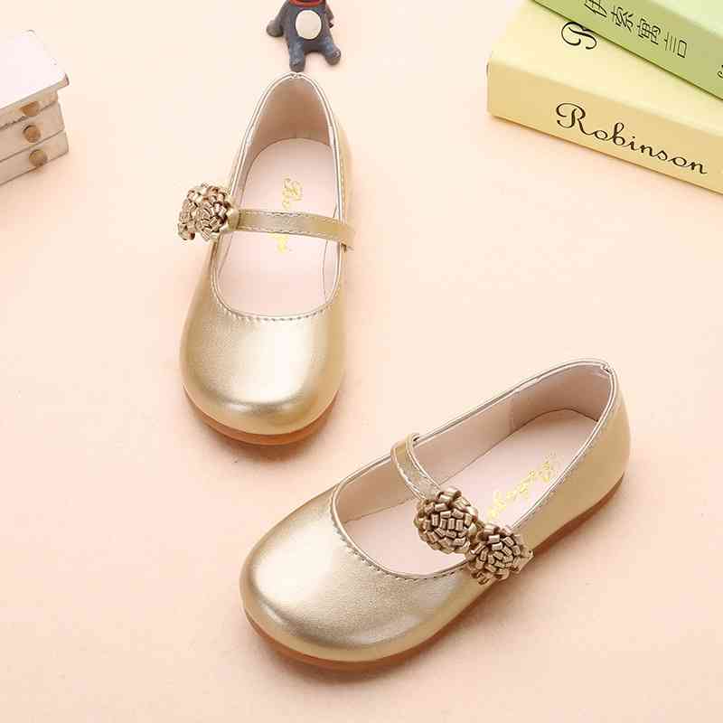 JGSHOWKITO Autumn Princess Kids Flat PU Leather Children Casual With Flowers Party Show Shoes For Girls 210329
