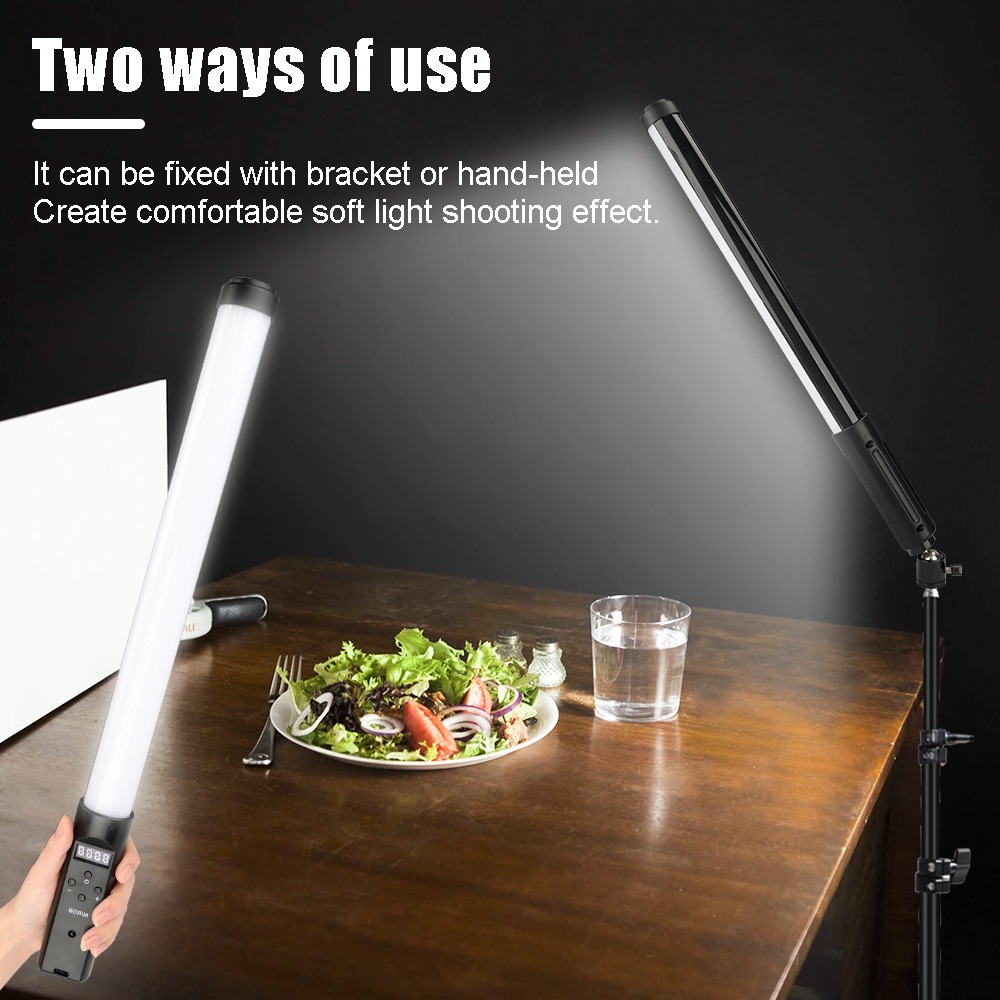 Handheld Light Stick Wand RGB Fill Light with 160cm Tripod Stand Flash LED Lamp Colorful Photography Lighting Remote Speedlight