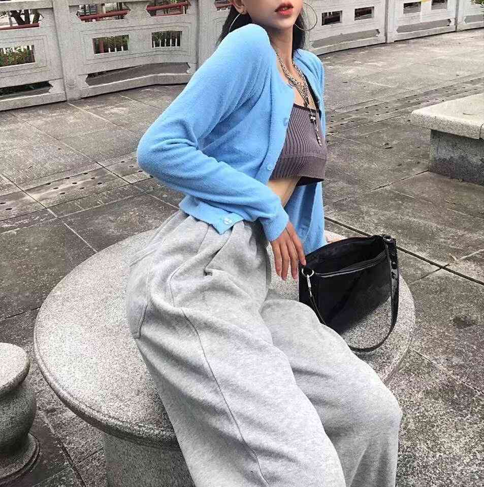 Autumn Drawstring Waist Cargo Sports Pants Women Adjust Cuff Casual Sport Trousers Joggers Streetwear Leisure 210429