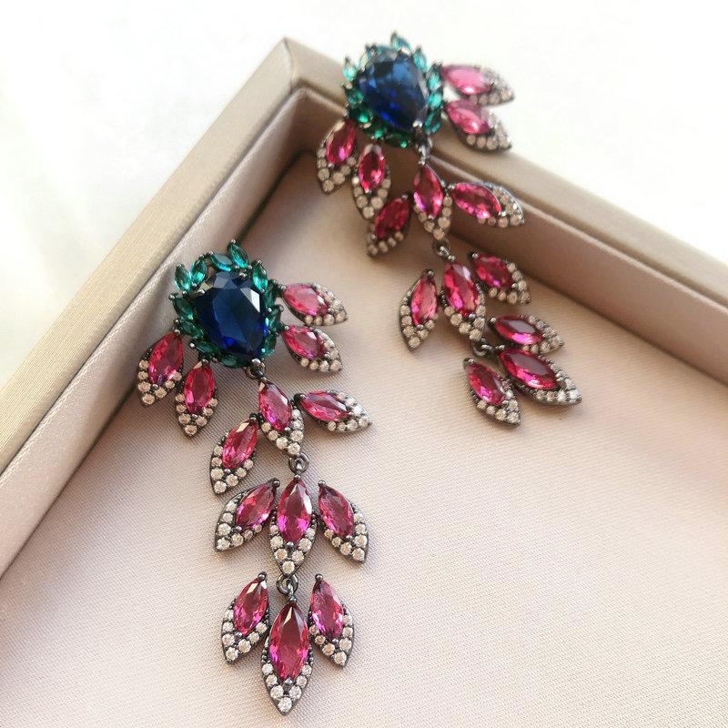 Dangle & Chandelier Bilincolor Big Fashion Green Tassel Leaf Drop Earring For Women, Silver
Dangle & Chandelier Bilincolor Big Fashion Green Tassel Leaf Drop Earring For Women, Silver