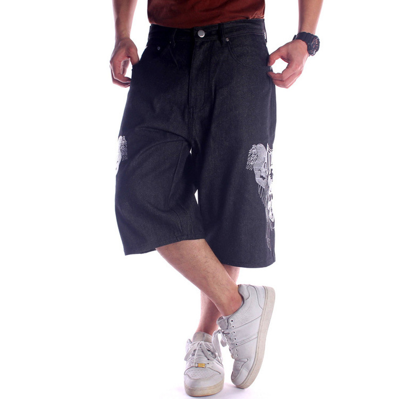 Cross-border European and American Denim Shorts Men's Trend Loose Skateboard Pants Hip-hop Plus Size Skull Embroidery Flower Cropped Pants, White;black
Cross-border European and American Denim Shorts Men's Trend Loose Skateboard Pants Hip-hop Plus Size Skull Embroidery Flower Cropped Pants, White;black