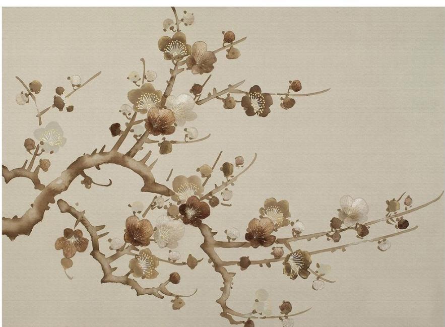 New 3d customized wallpaper simple new Chinese style hand-painted flowers and birds Chinese style TV background wall