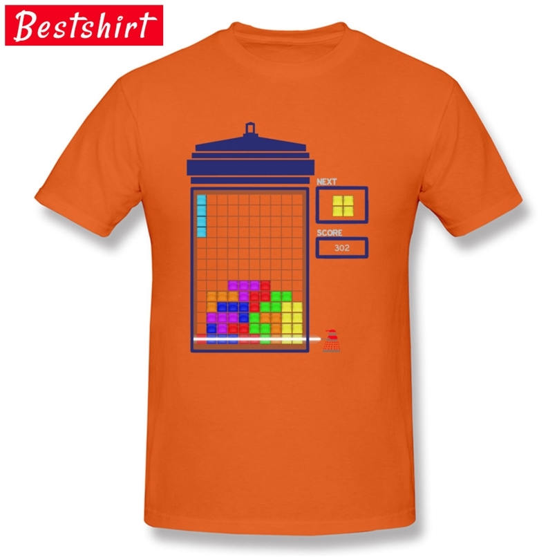 

Winter Funny Orange Tops T Shirt Tardis Tetris Rainbow Doctor Who Tshirt For Men Happy Year Christmas T-Shirt Gift 210420, Blank shirt
