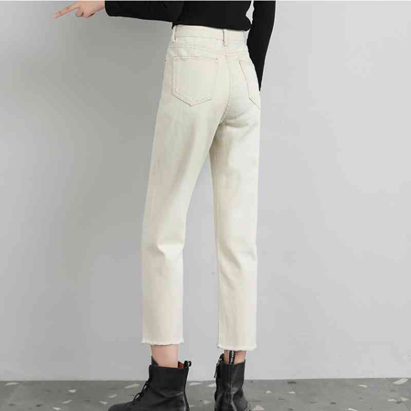 OL Wear High Waist Straight Wide Leg Pants Women Denim Vintage Fashion Jeans Trousers Femme Plus Size 5 Colors 210421