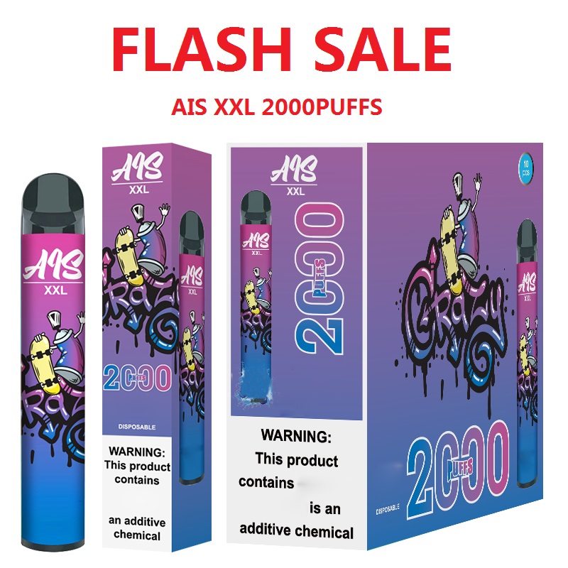 Disposable vape pen AIS XXL electronic cigarettes 2000puffs 6 ml pod device factory supply FLASH SALE 8 colors available
Disposable vape pen AIS XXL electronic cigarettes 2000puffs 6 ml pod device factory supply FLASH SALE 8 colors available