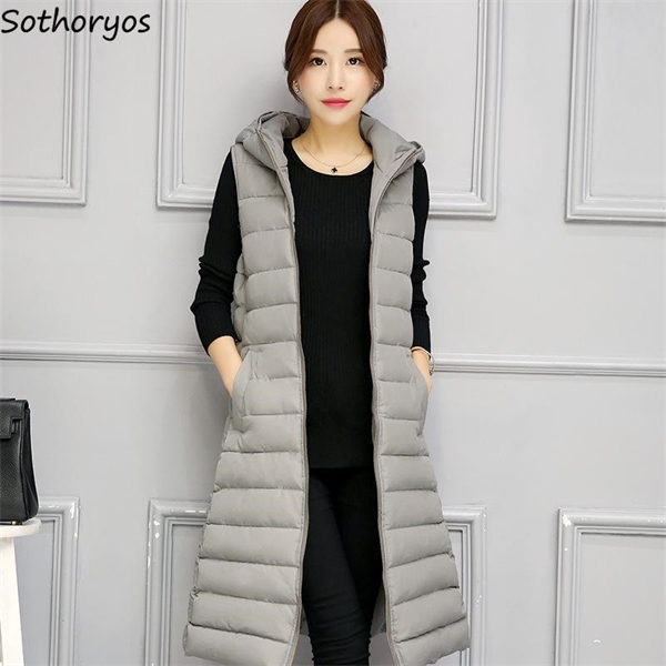 waistcoats women elegant thicken hooded pockets cotton winter warm long style solid ladies vests zipper leisure womens overcoats, Black;white
waistcoats women elegant thicken hooded pockets cotton winter warm long style solid ladies vests zipper leisure womens overcoats, Black;white