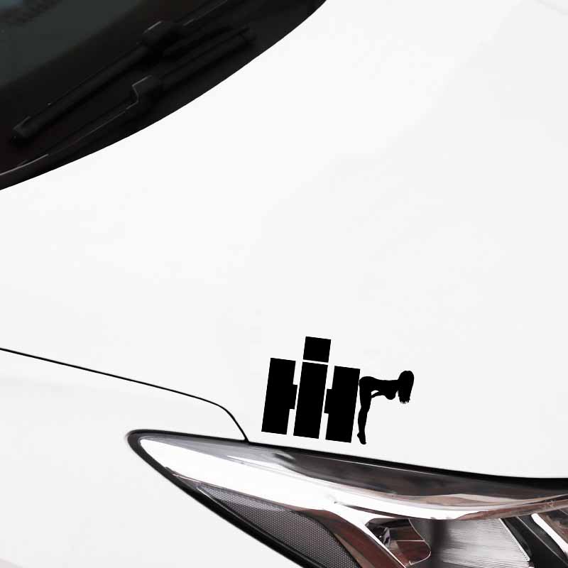 17.2CM*11.8CM Fashion Reflective Vinyl IH Girl Car Window Sticker Decal Black Silver Graphical