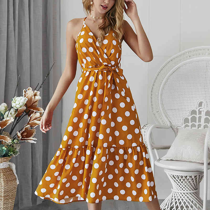 Polka Dot Women Dress Sleeveless Belt A-Line Midi Dress Strap V-neck Loose Long Dress Casual Holiday Summer Beach Dresses 210521, Red
Polka Dot Women Dress Sleeveless Belt A-Line Midi Dress Strap V-neck Loose Long Dress Casual Holiday Summer Beach Dresses 210521, Red