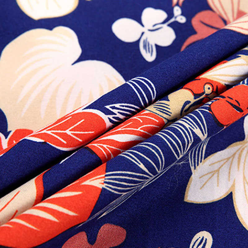 Big Size 5XL 6XL 7XL Men Summer Cotton Men Shirt Casual Floral Printed Shirts Men Cool Beach Holiday Flower Hawaiian Shirts 210528