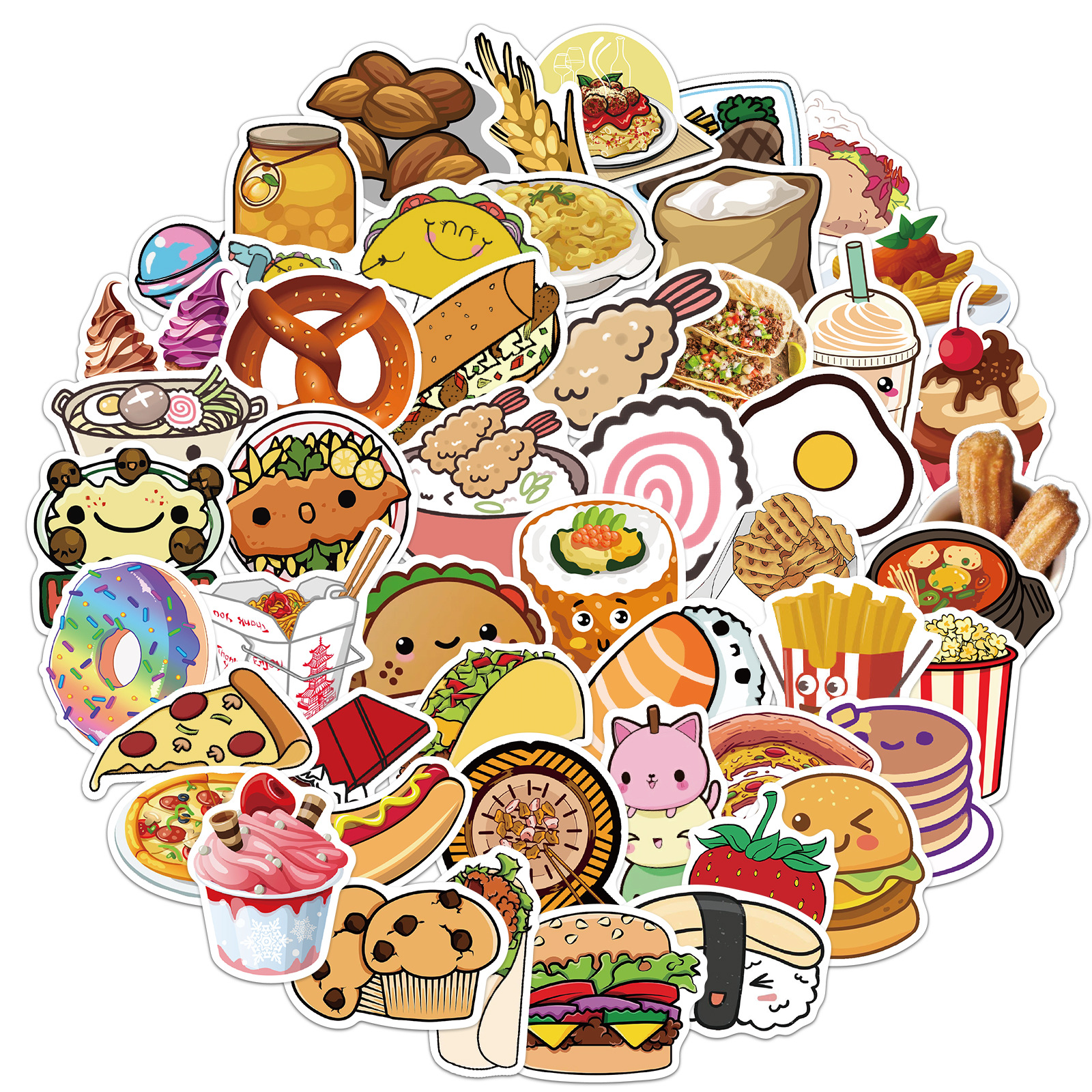50 PCS Mixed delicious food set Graffiti skateboard Stickers For Car Laptop Fridge Helmet Pad Bicycle Bike Motorcycle PS4 book Guitar Pvc Decal, Multi colors
50 PCS Mixed delicious food set Graffiti skateboard Stickers For Car Laptop Fridge Helmet Pad Bicycle Bike Motorcycle PS4 book Guitar Pvc Decal, Multi colors