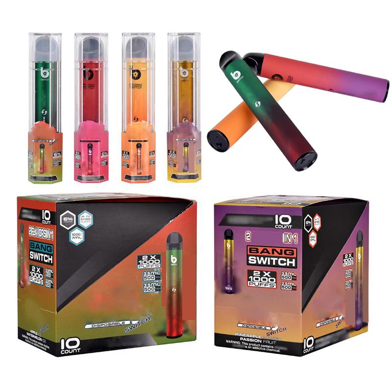 

Bang XXL Switch Duo Pro Max 2 IN 1 Disposable Device E cigarettes 2500 Puffs 1100mAh Battery Prefilled Pod XXtra Double Vape Pen