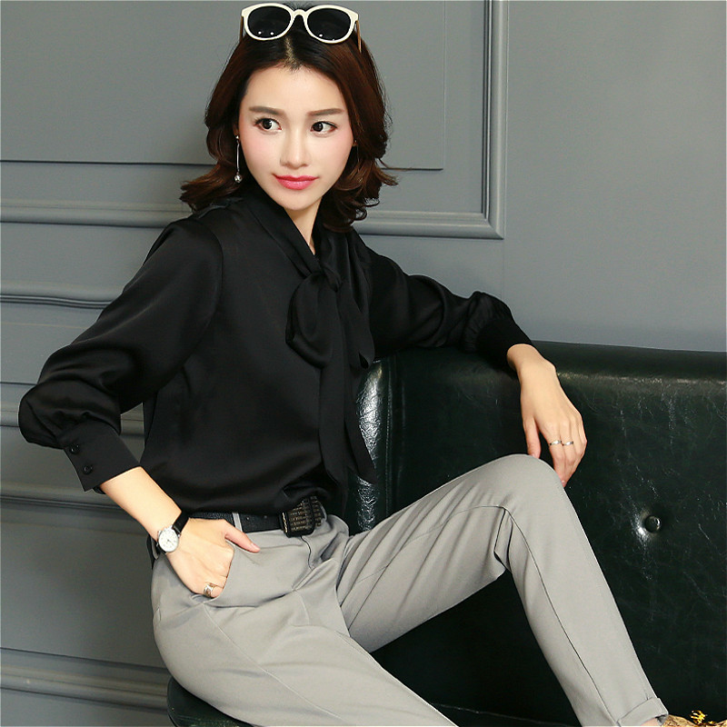fashion woman blouses long sleeve bow collar office ladies plsu size women tops chiffon shirts 2198 50 210506
