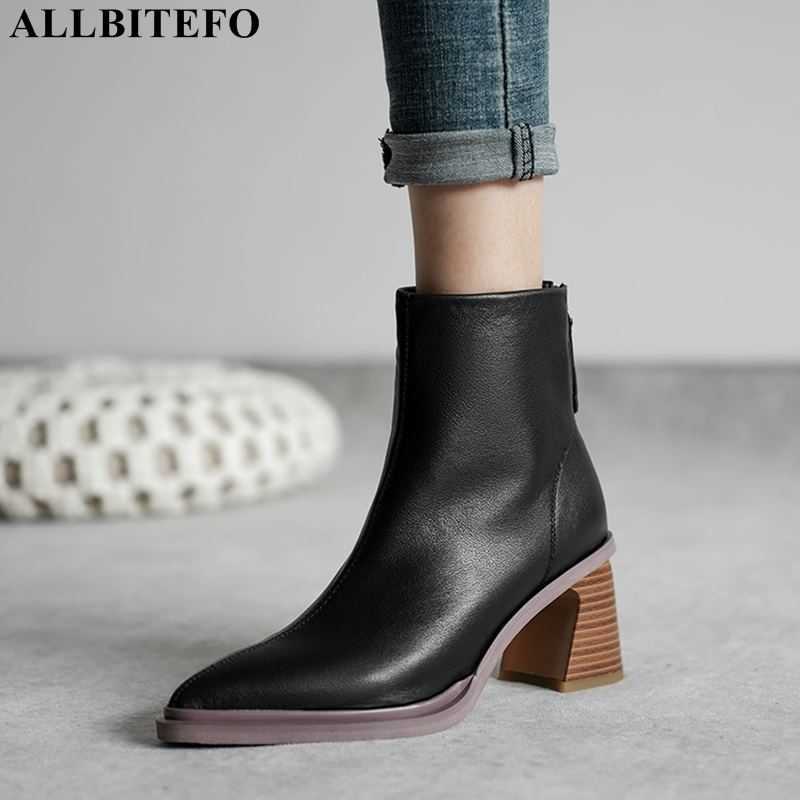 ALLBITEFO fashion brand genuine leather thick heels ankle boots for women high heels women boots autumn party women heels 210611, As picture
ALLBITEFO fashion brand genuine leather thick heels ankle boots for women high heels women boots autumn party women heels 210611, As picture
