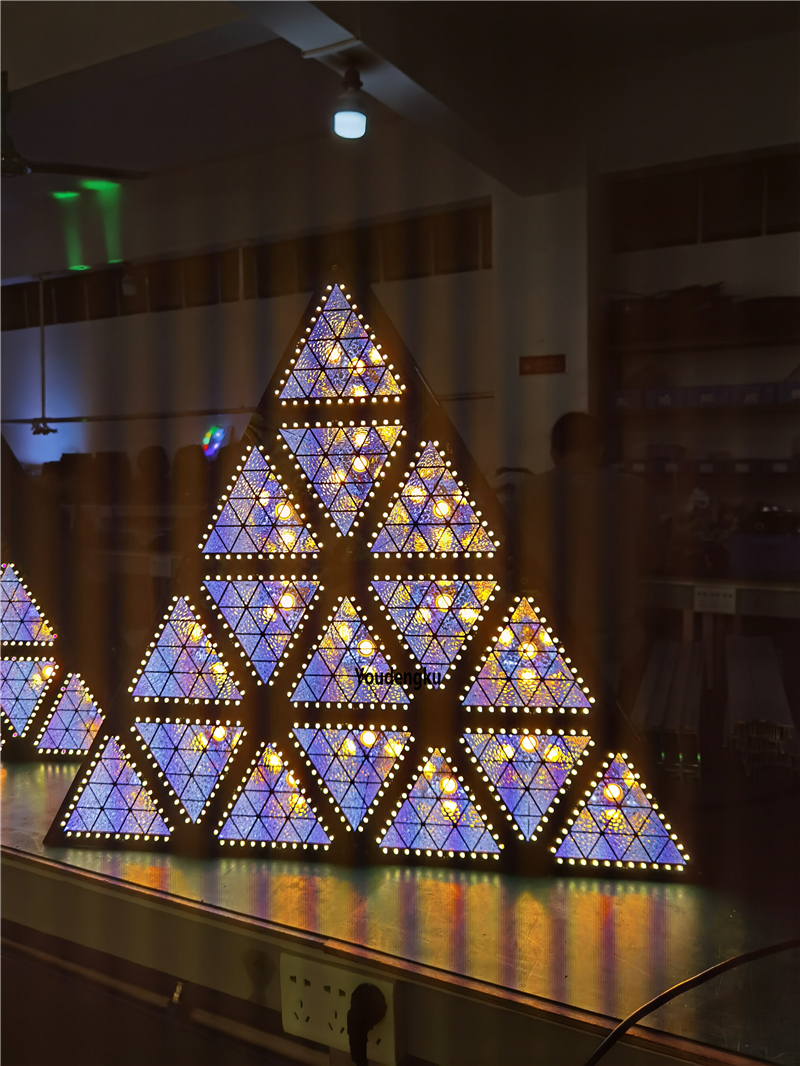 2 pieces Stage event club concert disco 16x30w COB matrix rgb dmx led blinder Triangle-shaped Matrix wash beam Light