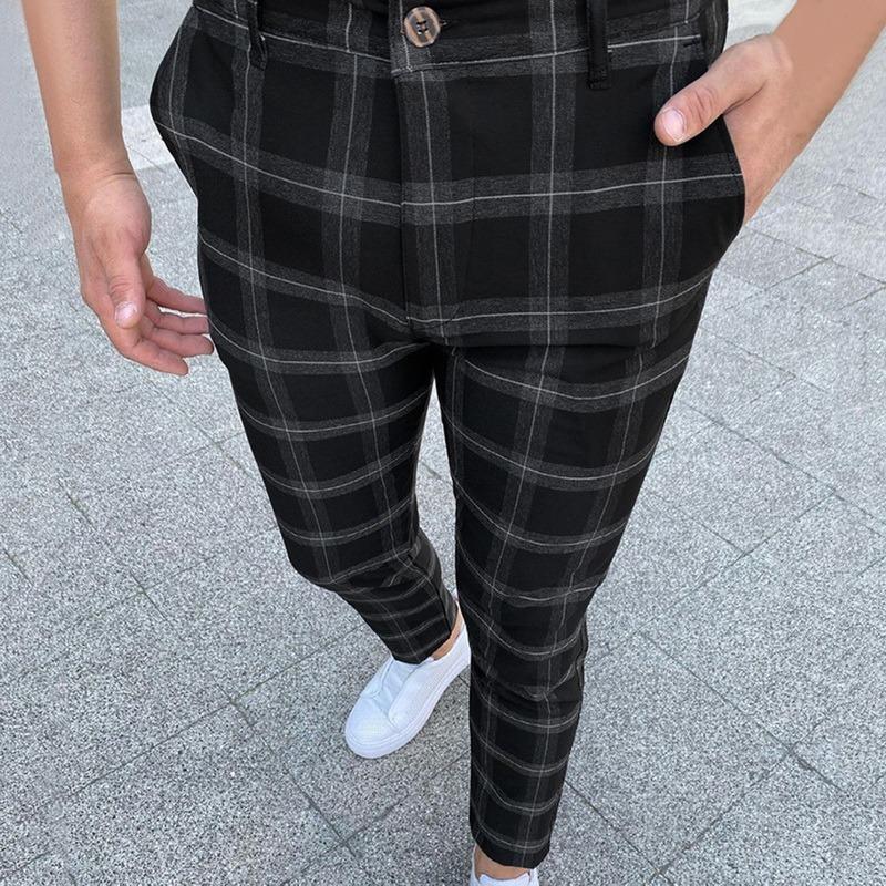 Men's Pants Spring Autumn Striped Mid Waist Slim Trousers Fashion Business Pencil Men Casual Plaid Print For Streetwear, Black
Men's Pants Spring Autumn Striped Mid Waist Slim Trousers Fashion Business Pencil Men Casual Plaid Print For Streetwear, Black