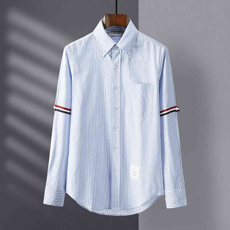 New TB Long Sleeve Men's and women's same double sleeve ribbon lovers' casual fashion brand Blue Stripe Shirt, White;black
New TB Long Sleeve Men's and women's same double sleeve ribbon lovers' casual fashion brand Blue Stripe Shirt, White;black