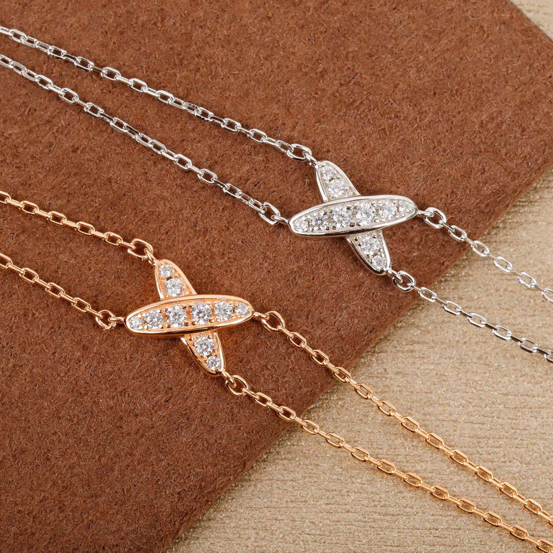 S925 silver charm corss style bracelet with diamonds for women wedding jewelry gift have stamp in two colors plated PS2056