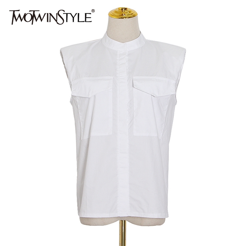 Casual Shoulder Pad Shirt For Women Lapel Collar Sleeveless Elegant Shirts Female Summer Fashion Clothing 210520, White
Casual Shoulder Pad Shirt For Women Lapel Collar Sleeveless Elegant Shirts Female Summer Fashion Clothing 210520, White