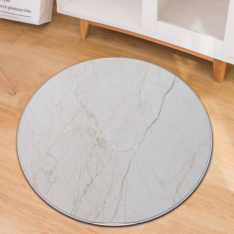 Marble Printed Round Carpet Home Floor Mat For Living Room Non-Slip Indoor Parlor Rug Kids Bedroom Carpets