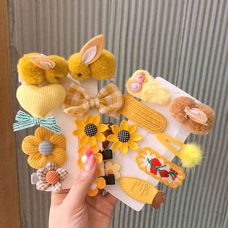 Hair Accessories Korean Children's Flower Cute Rabbit Hairpin Girl Baby Princess Little Headdress