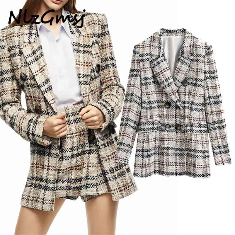 Blazer Women spring and autumn Khaki British style women's double breasted retro plaid suit 03 210628, As picture
Blazer Women spring and autumn Khaki British style women's double breasted retro plaid suit 03 210628, As picture