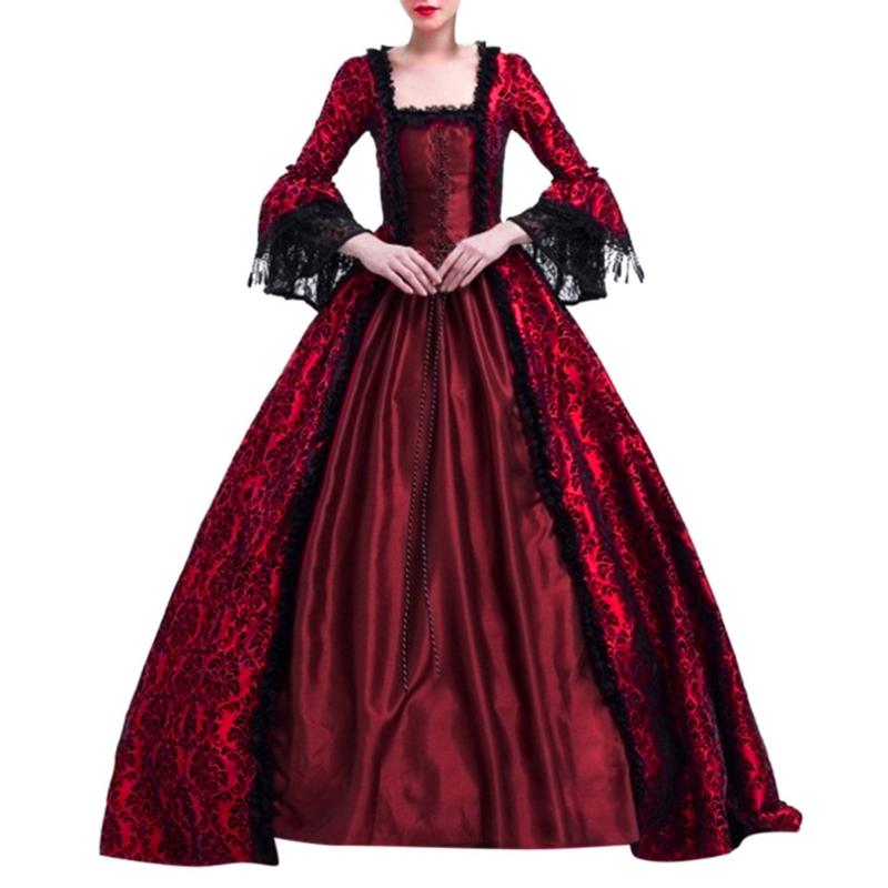 Casual Dresses Women Retro Party Princess Dress Victorian Medieval Cosplay Lace Elegant Long, Customize
Casual Dresses Women Retro Party Princess Dress Victorian Medieval Cosplay Lace Elegant Long, Customize