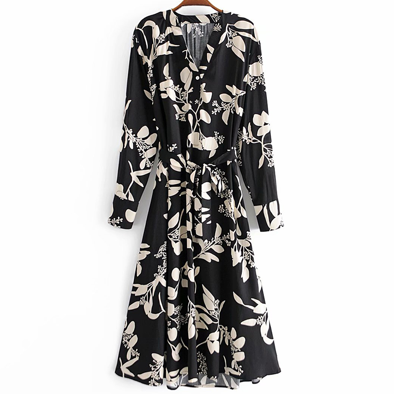 Summer Women Dress Vintage Floral Long Party Vestidos High quality Female Fashion V-neck Dresses 210422