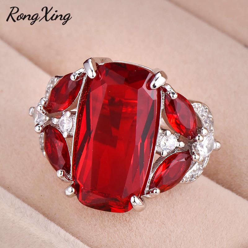 Wedding Rings RongXing Luxury Big Stone Horse Eye Red For Women White Gold Filled Rectangle Zircon Marquise Cut July Birthstone Ring
Wedding Rings RongXing Luxury Big Stone Horse Eye Red For Women White Gold Filled Rectangle Zircon Marquise Cut July Birthstone Ring