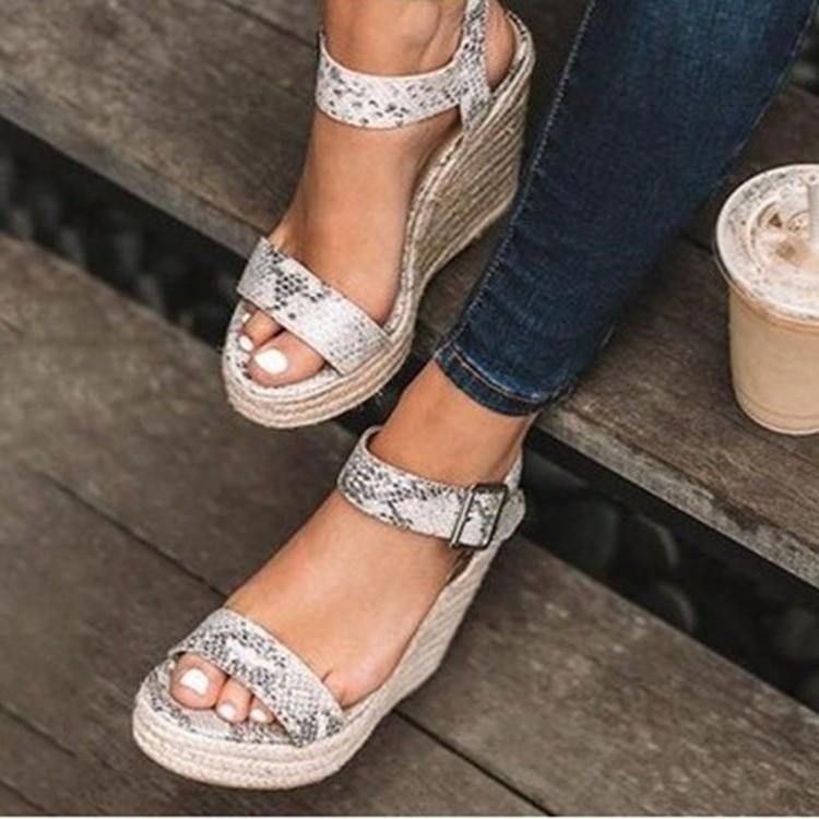 Dress Shoes Trendy Slope With All-match Sandals Women 2021 Summer European And American Casual Simple High-heeled