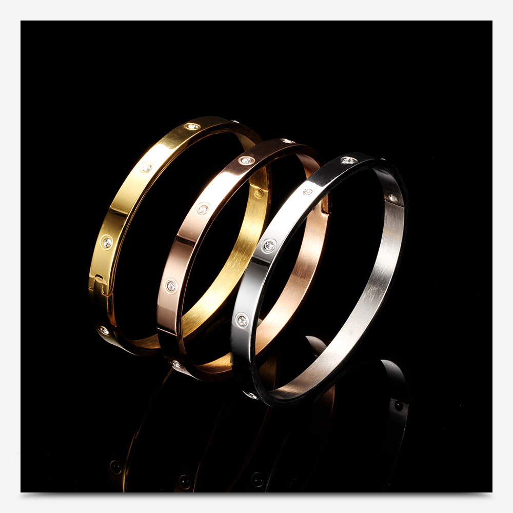 Stainless steel bracelet bangle customized LOGO European and American smooth lettering titanium female simple jewelry, Black
Stainless steel bracelet bangle customized LOGO European and American smooth lettering titanium female simple jewelry, Black