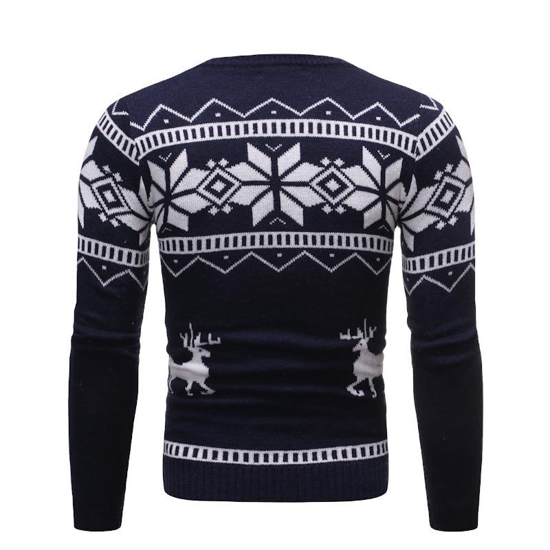 Wholesale-Mens Vintage Novelty Jumper Print Sweater Christmas Rudolph Winter Fairisle Coat