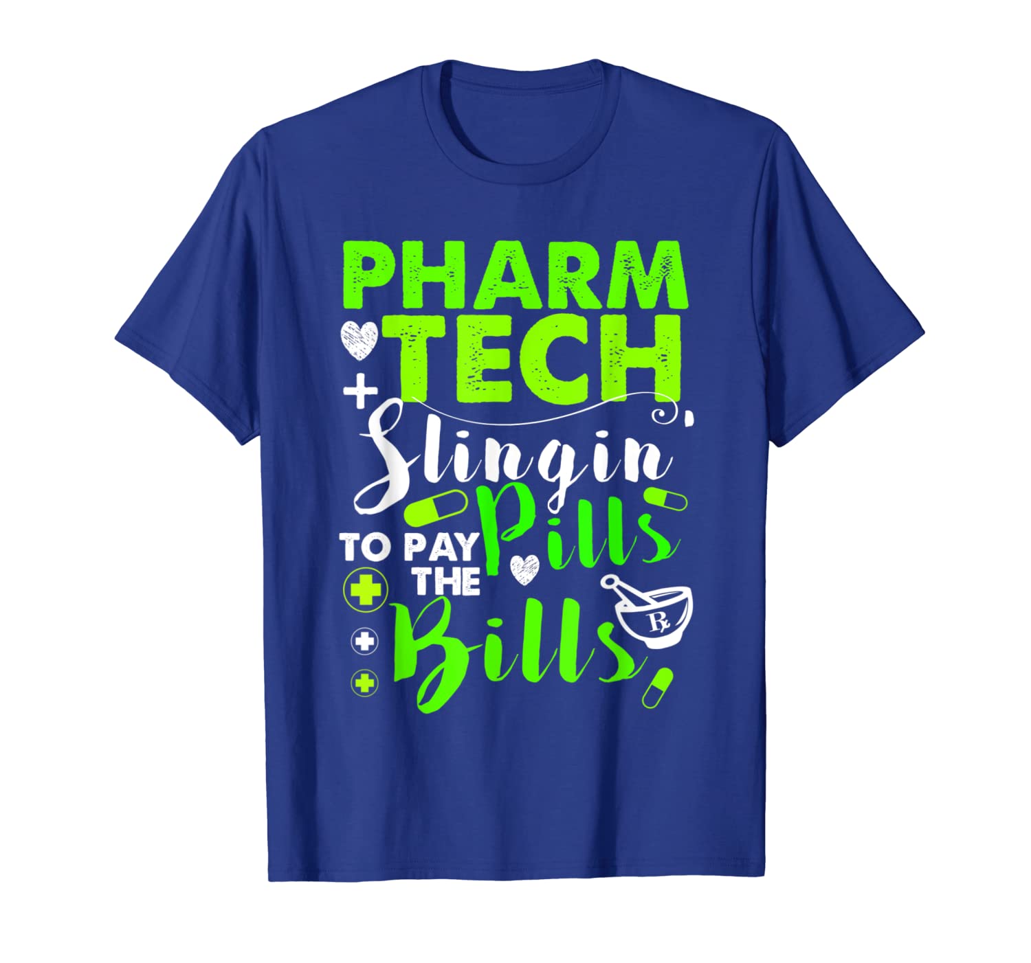 funny pharm tech shirt slinging pills to pay the bills, White;black