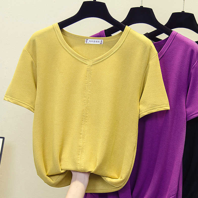 Summer Glitter T Shirt Women bling Knitted loose Short Sleeves Top V-Neck Fashion T shirt Loose Kintwear Female T-shirt 210604, Yellow
Summer Glitter T Shirt Women bling Knitted loose Short Sleeves Top V-Neck Fashion T shirt Loose Kintwear Female T-shirt 210604, Yellow