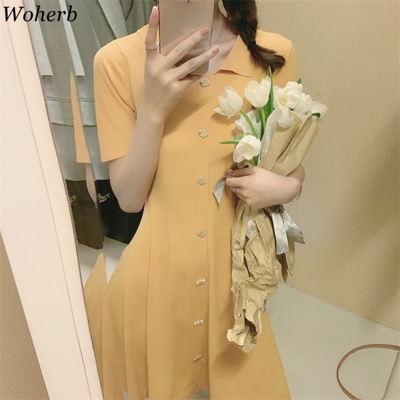 Short Sleeve Woman Dress Solid Single-breasted Knitted Robe Femme High Waist Stretch Korean Dresses Chic Vintage Vestidos 210519, Blue
Short Sleeve Woman Dress Solid Single-breasted Knitted Robe Femme High Waist Stretch Korean Dresses Chic Vintage Vestidos 210519, Blue
