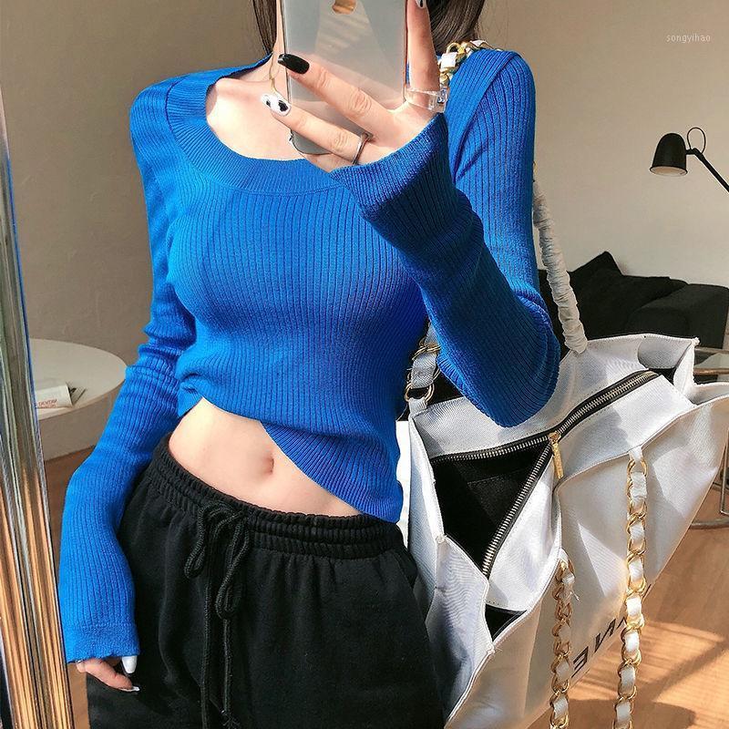 Women's Sweaters Korean Chic Slim Low Round Neck Pit Stripe T-shirt High Waist Short Open Navel Versatile Long Sleeve Top, Green
Women's Sweaters Korean Chic Slim Low Round Neck Pit Stripe T-shirt High Waist Short Open Navel Versatile Long Sleeve Top, Green