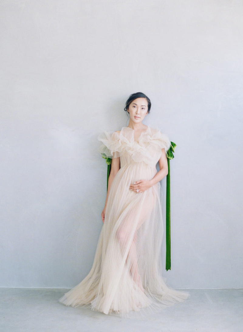 2021 Blue Ruffle Plus Size Pregnant Ladies Maternity Sleepwear Dress One Shoulder Nightgowns For Photoshoot Lingerie Bathrobe Nightwear Baby Show