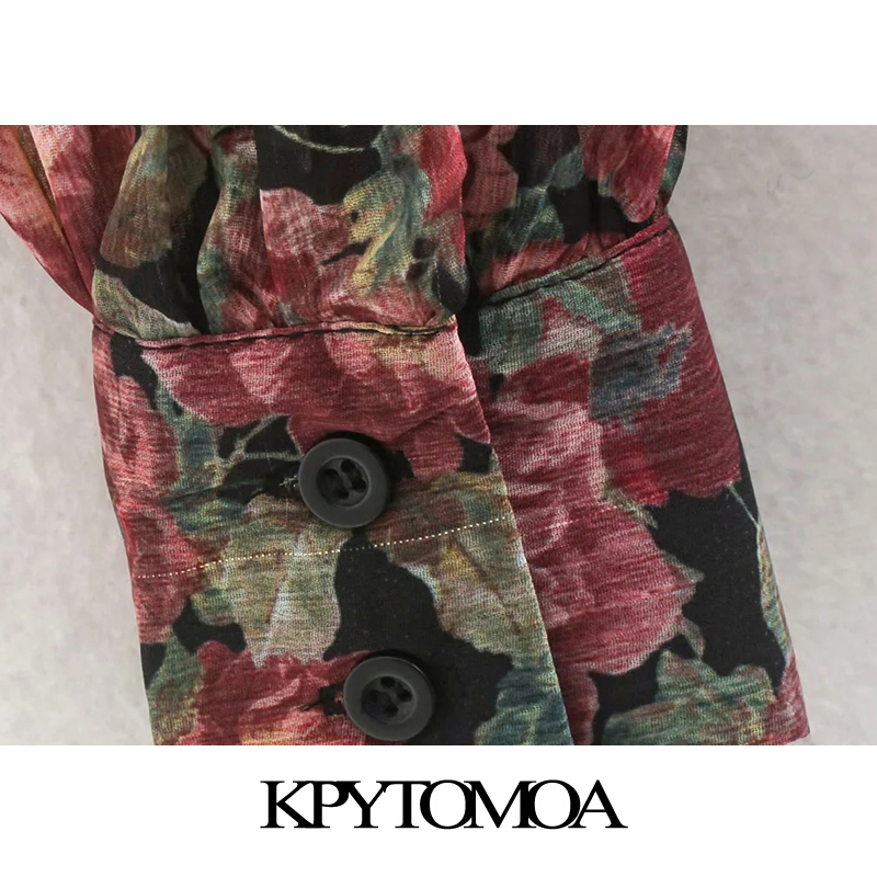 Women Chic Fashion Floral Print Pleated Mini Dress Long Sleeve Back Zipper Female Dresses Vestidos Mujer 210420