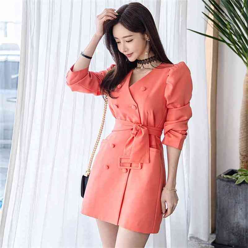 Office Chic Lady Women Autumn Dress V-neck Double-Breasted High Waist Elegant Party with belt 210603, Picture color
Office Chic Lady Women Autumn Dress V-neck Double-Breasted High Waist Elegant Party with belt 210603, Picture color