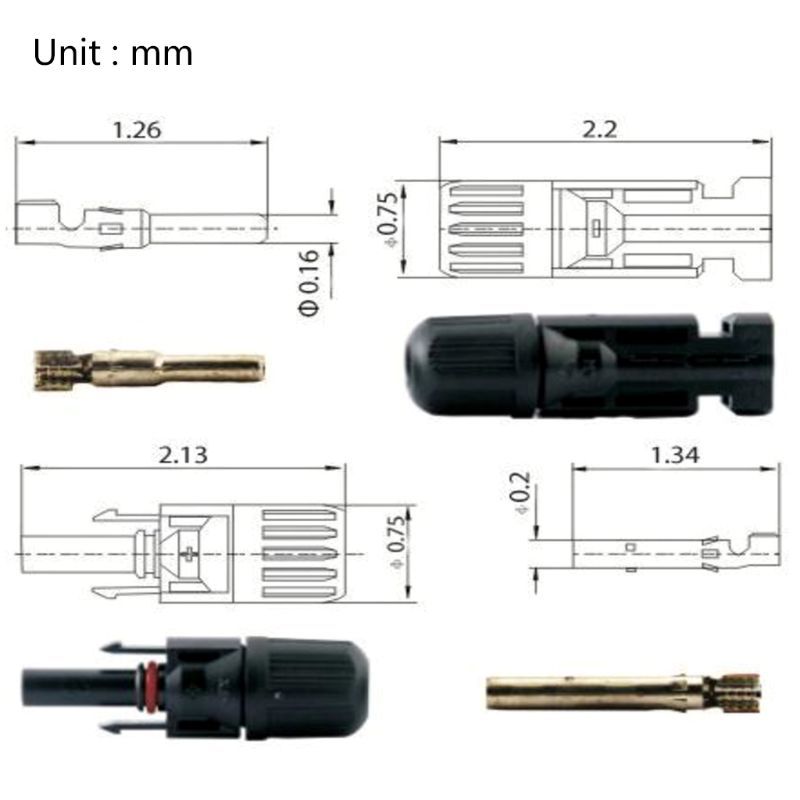 5Set Solar Pv Connector Quick Connect Device for Solar Panel Photovoltaic System 40JA